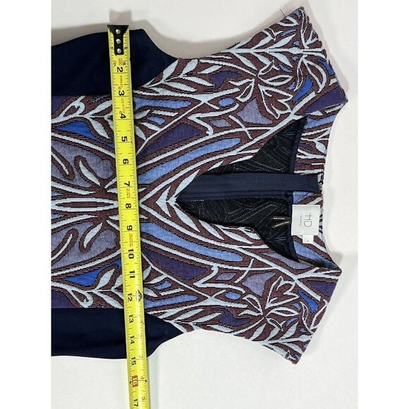 Anthropologie HD in Paris Blue Cleo Jacquard Sheath Knit Panel Dress Sz Small - Picture 12 of 14